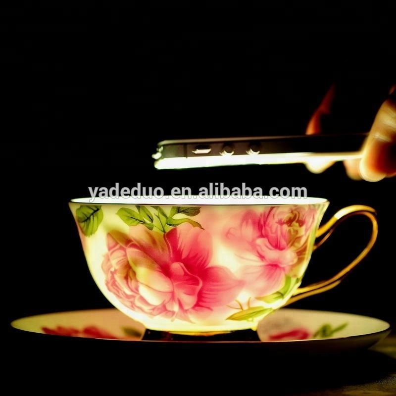 British floral 15pcs tea set ceramic coffee cup and saucer set porcelain teapot milk pot sugar jars set