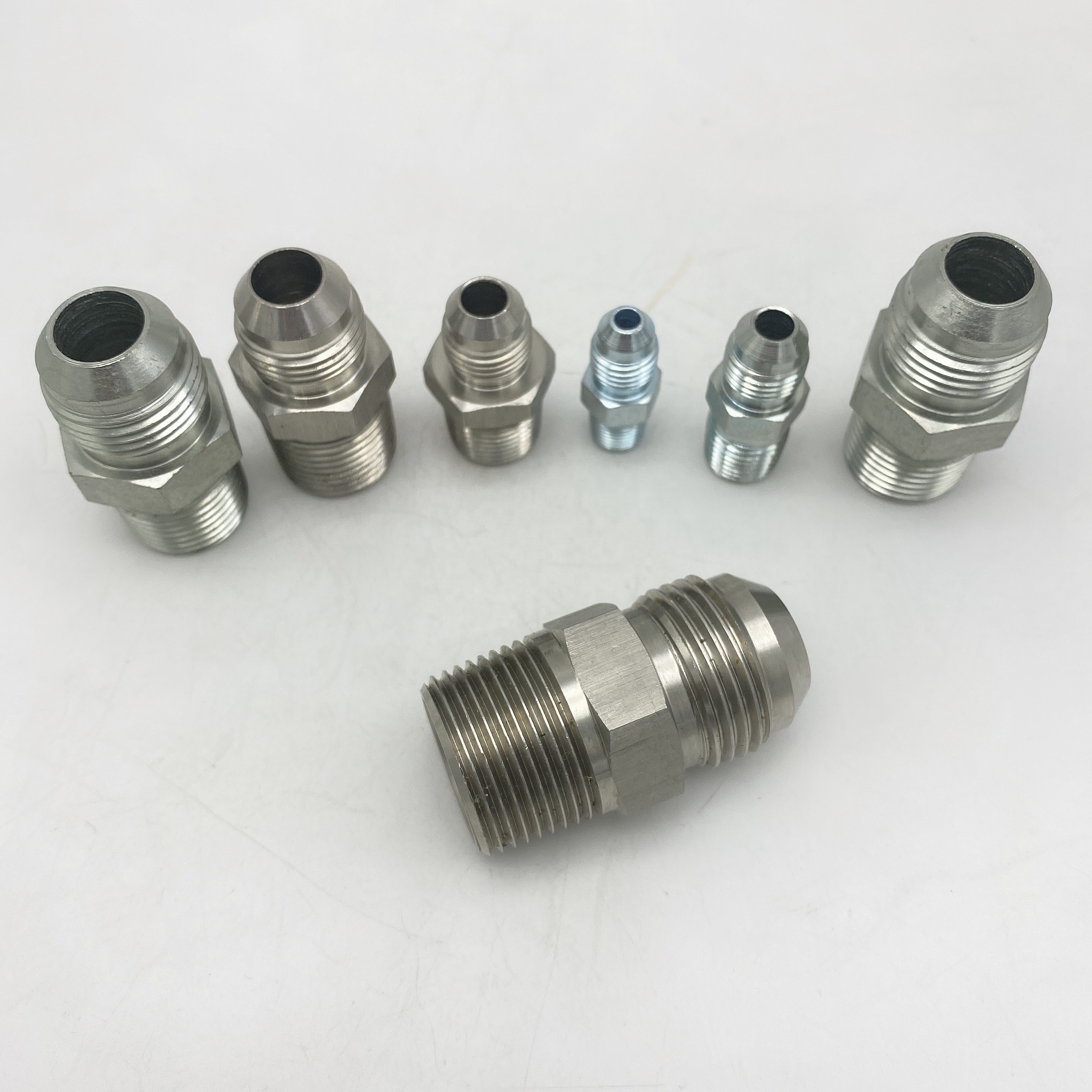 1JN-06 JIC male 74 degree cone brass straight adapter fitting NPT Male Hydraulic Hose Fittings Brass Hose Adapter