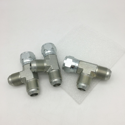 CJ 6602-12-12 74 Degree Cone Quick Connector Fittings 3/4" JIC Female Swivel Run Tee Hydraulic hose adapters 3 Way Hose Adapter