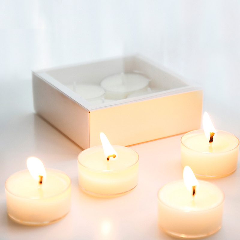 wholesale organic honey plastic round shape aluminum cup scented tealight  candles White Cylinder