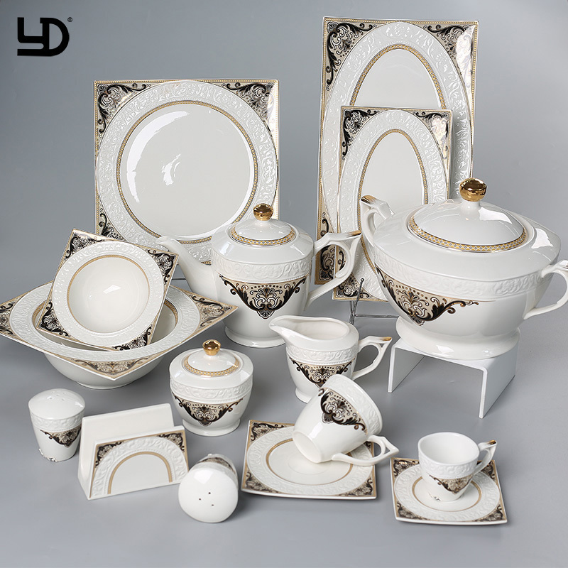 Customized Dinnerware Sets ceramic pakistan dinner sets Luxury Ceramic Houseware Dinnerware Best Dinner Set for Hotel