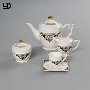 Luxury Coffee Pot And Cups Set Vintage Ceramic Tea Cup And Saucer Arabic Porcelain Tableware