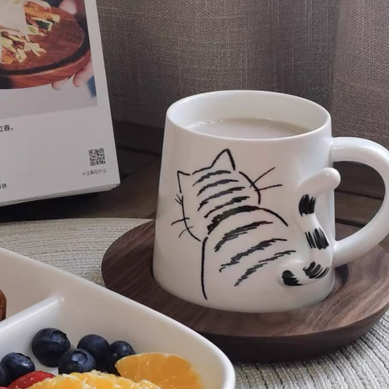 3D cartoon dog cat animal mugs with logo ceramic cup white porcelain cute coffee tea cup