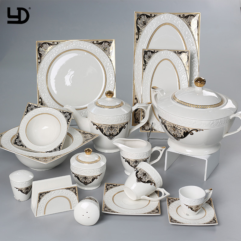 Luxury Coffee Pot And Cups Set Vintage Ceramic Tea Cup And Saucer Arabic Porcelain Tableware