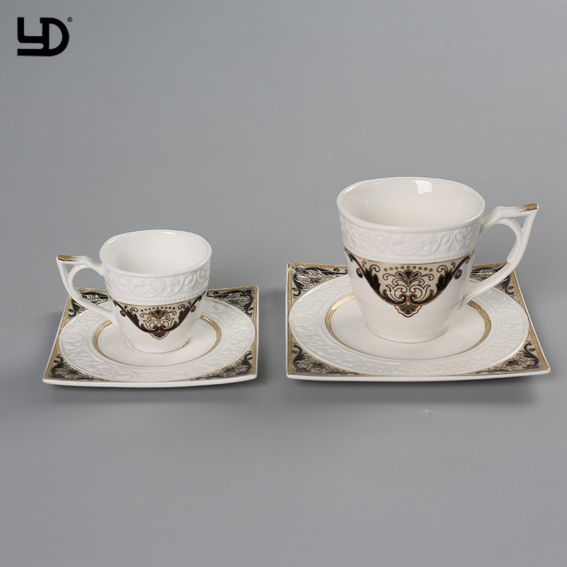 Luxury Coffee Pot And Cups Set Vintage Ceramic Tea Cup And Saucer Arabic Porcelain Tableware