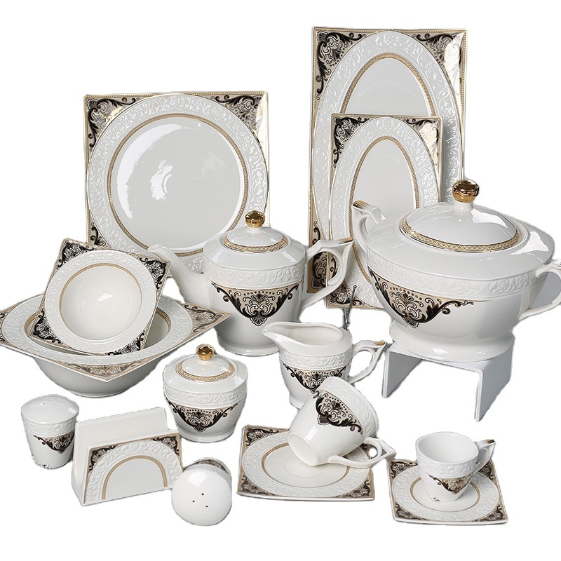 Customized Dinnerware Sets ceramic pakistan dinner sets Luxury Ceramic Houseware Dinnerware Best Dinner Set for Hotel