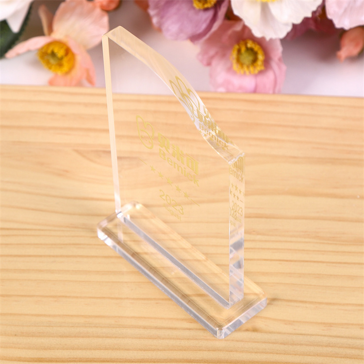 Custom Blanks Clear Acrylic Award Trophy Plaques Transparent for Anniversary Souvenirs Business Gifts Plastic Customized Logo