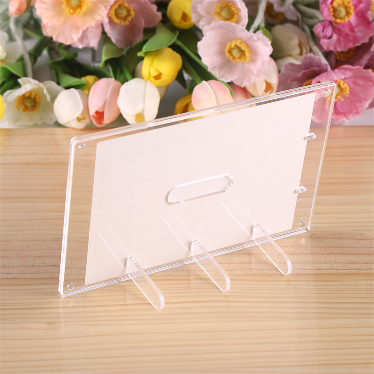 Magnetic Acrylic Photo Frame Stand Souvenir Plastic Token Picture Photo Holder Transparent Anime Plastic Logo Europe Customized