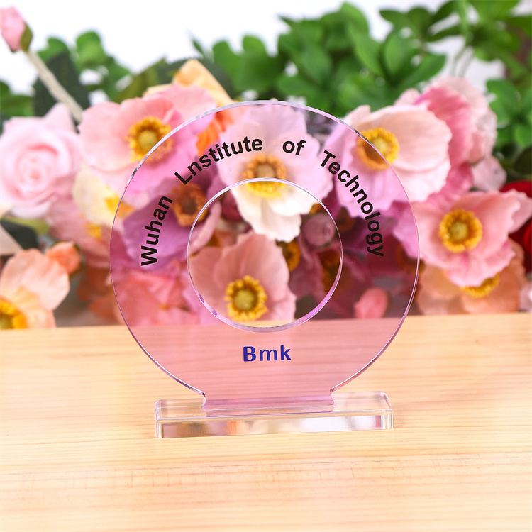 Factory Exquisite Personalized Custom Clear Blanks 3d Acrylic Plaque Award Trophy for Souvenir Plastic Customized Logo Europe