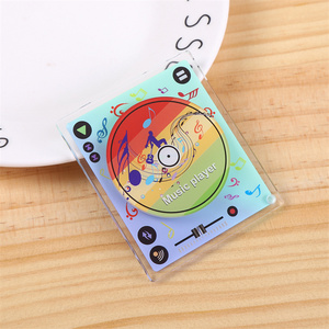 Acrylic Charms Custom Printed Cute Anime Cartoon Holographic Music Player Acrylic CD Case Double Rotating Keychain