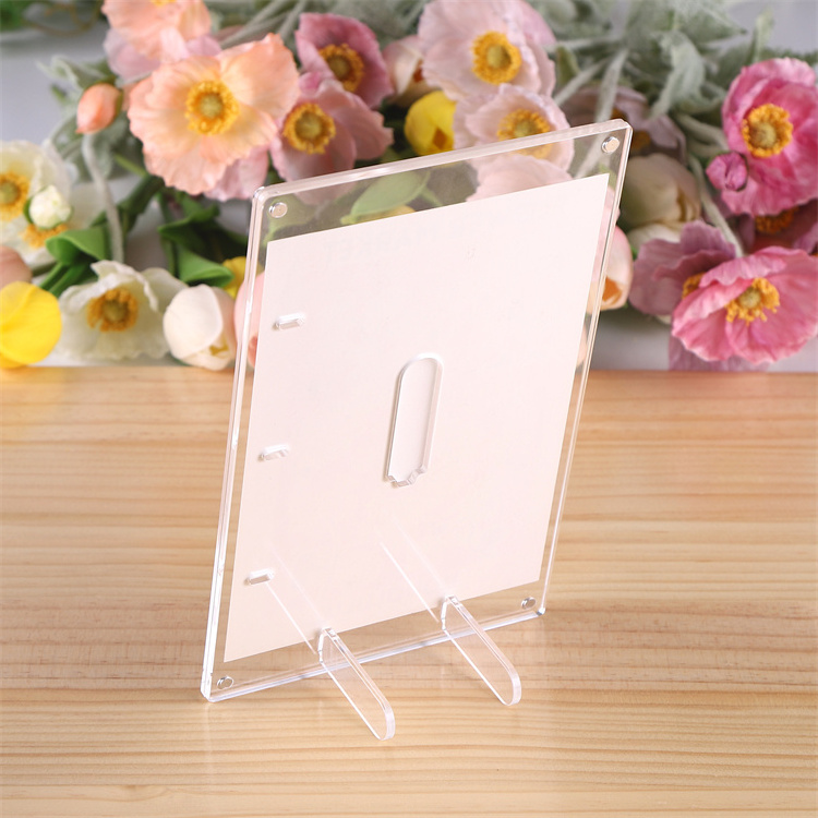 Magnetic Acrylic Photo Frame Stand Souvenir Plastic Token Picture Photo Holder Transparent Anime Plastic Logo Europe Customized