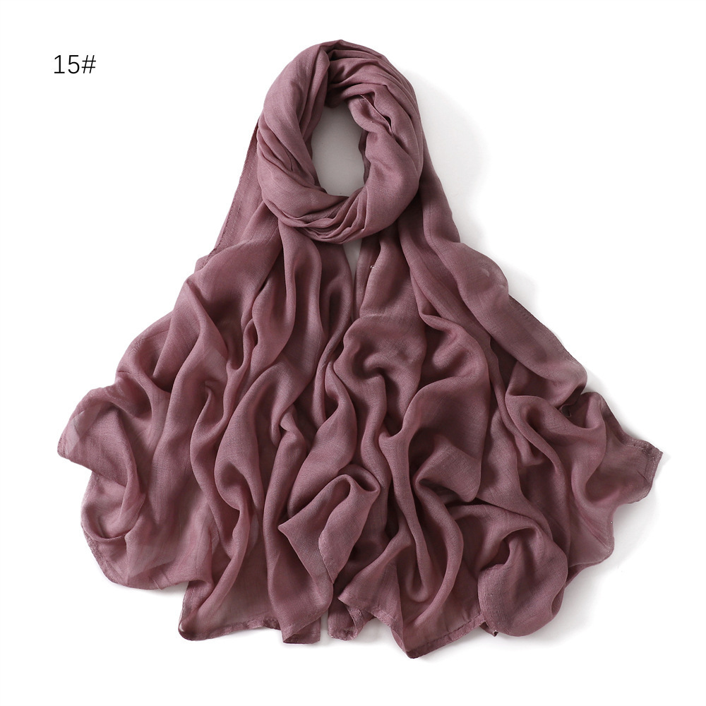 Hotsale Solid Color Soft Thin Bamboo Modal Head Wrap Scarves 185*85cm Muslim Women Head Wraps Plain Viscose Cotton Shawls Hijabs