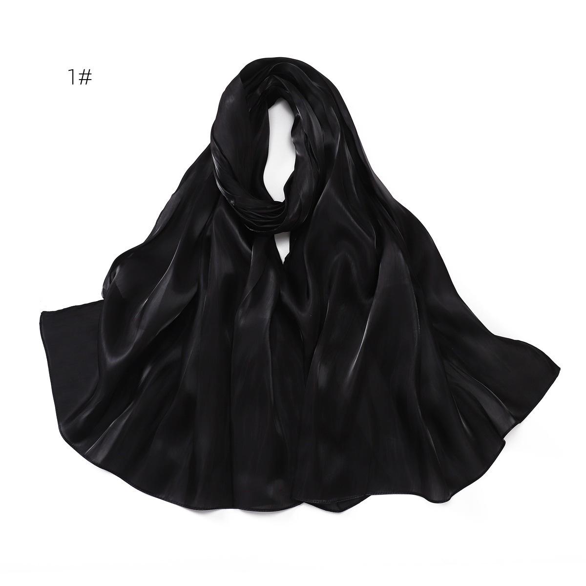 Hotsale Light Weight Plain Shimmery Chiffon Crepe Crinkle Shawl Malaysia Solid Color Glitter Shiny Shimmer Hijab Scarf Women