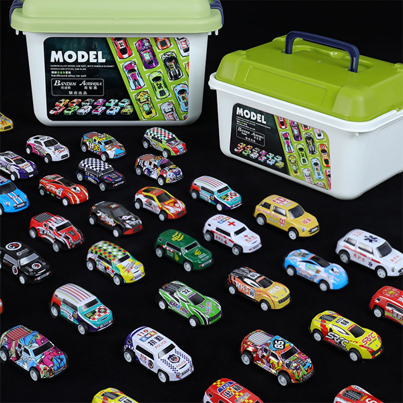 Diecast Toy Vehicles 30 PCS Set Pull Back Racing Cars Metal Friction Powered Car Toys Die cast Car Vehicles For Kids