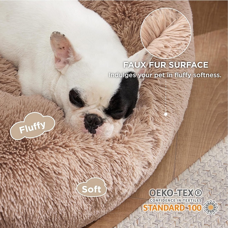 Luxury Premium pet bed Washable Elevated Soft Filling Raised Edge Bolster  Cat Dog Pet Sofa Bed