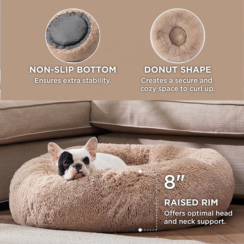 Luxury Premium pet bed Washable Elevated Soft Filling Raised Edge Bolster  Cat Dog Pet Sofa Bed