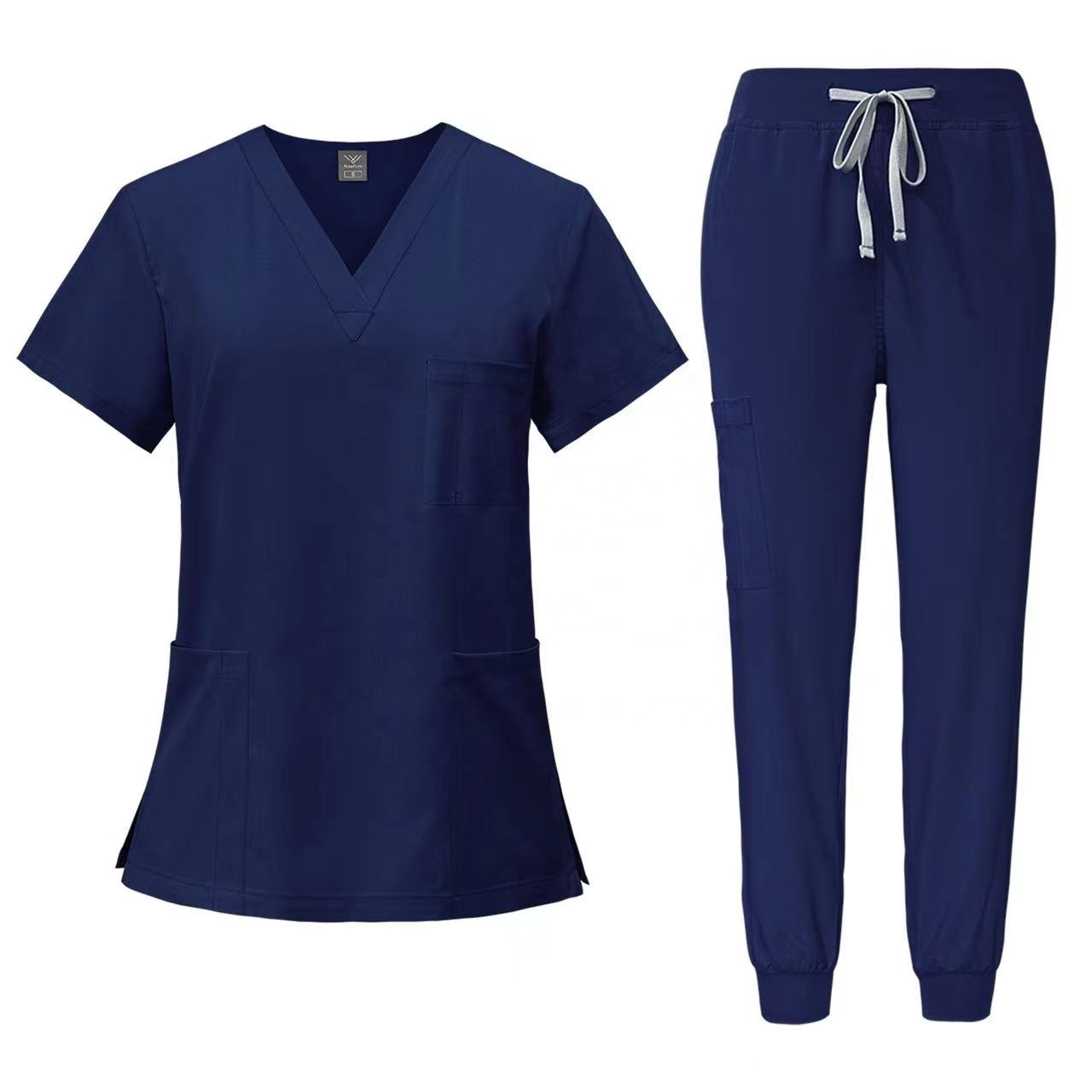 Hospital Medical Scrubs Nursing Uniforms Top and Pants for Unisex