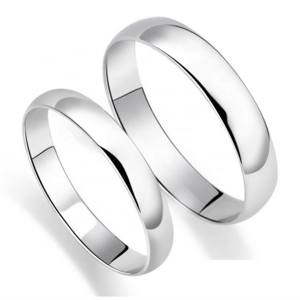 Wholesale High Polish Plain Jewelry 925 Sterling Silver Couple Ring Wedding 2/3/4/5 MM Ring