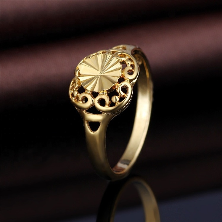 925 Silver Rings Jewelry 24K Gold Plated Middle East Leaf Ring Engrave Rings for Women Men