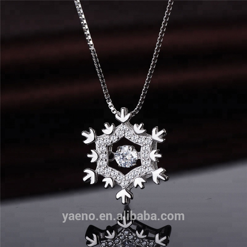 Popular Heart Shape Jewelry 925 Sterling Silver Dancing cz Pendant