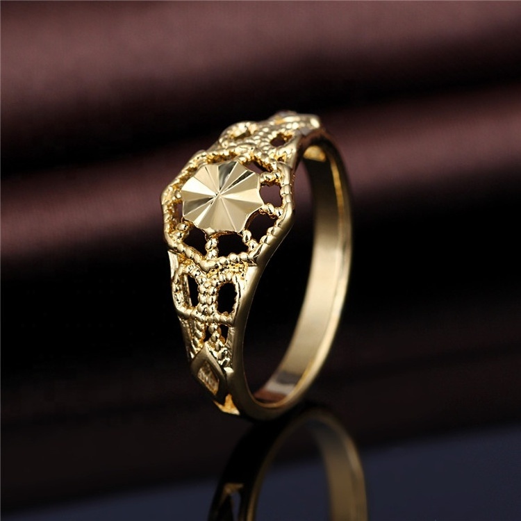 925 Silver Rings Jewelry 24K Gold Plated Middle East Leaf Ring Engrave Rings for Women Men