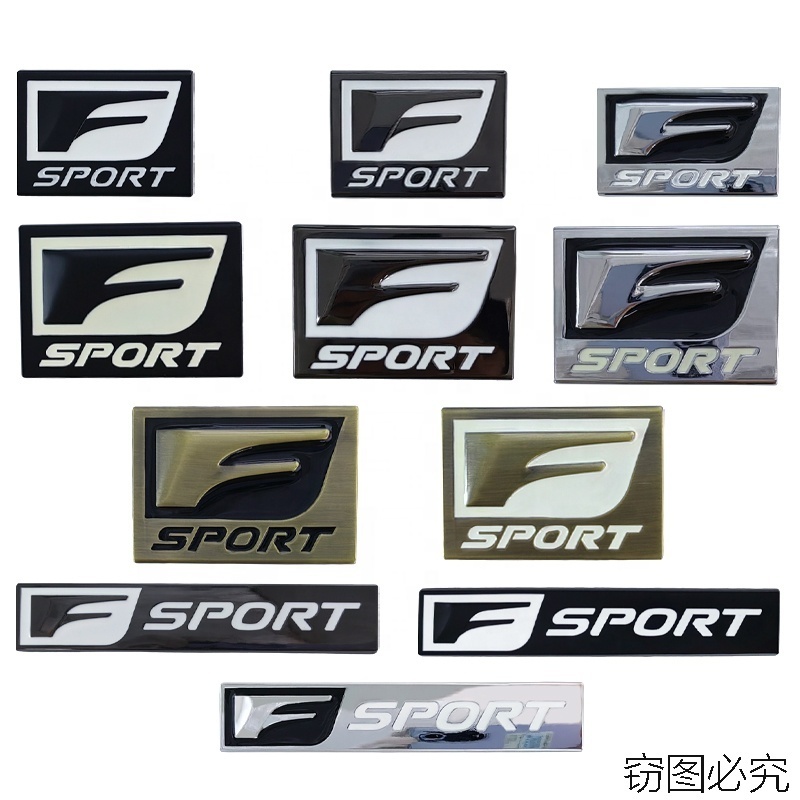 Custom 3D Metal F Sport Logo Badge Nameplate Trunk Car Sticker