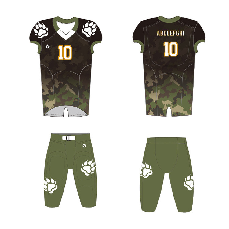 Custom Sublimated Patterns Blank Steeler Camo Jersey American Football Plain Uniform