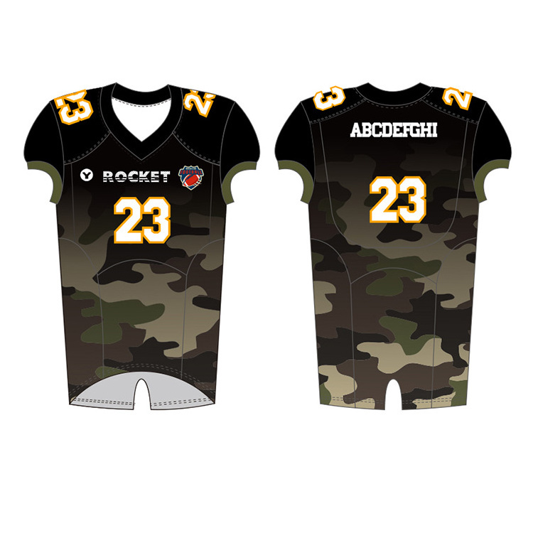 Custom Sublimated Patterns Blank Steeler Camo Jersey American Football Plain Uniform