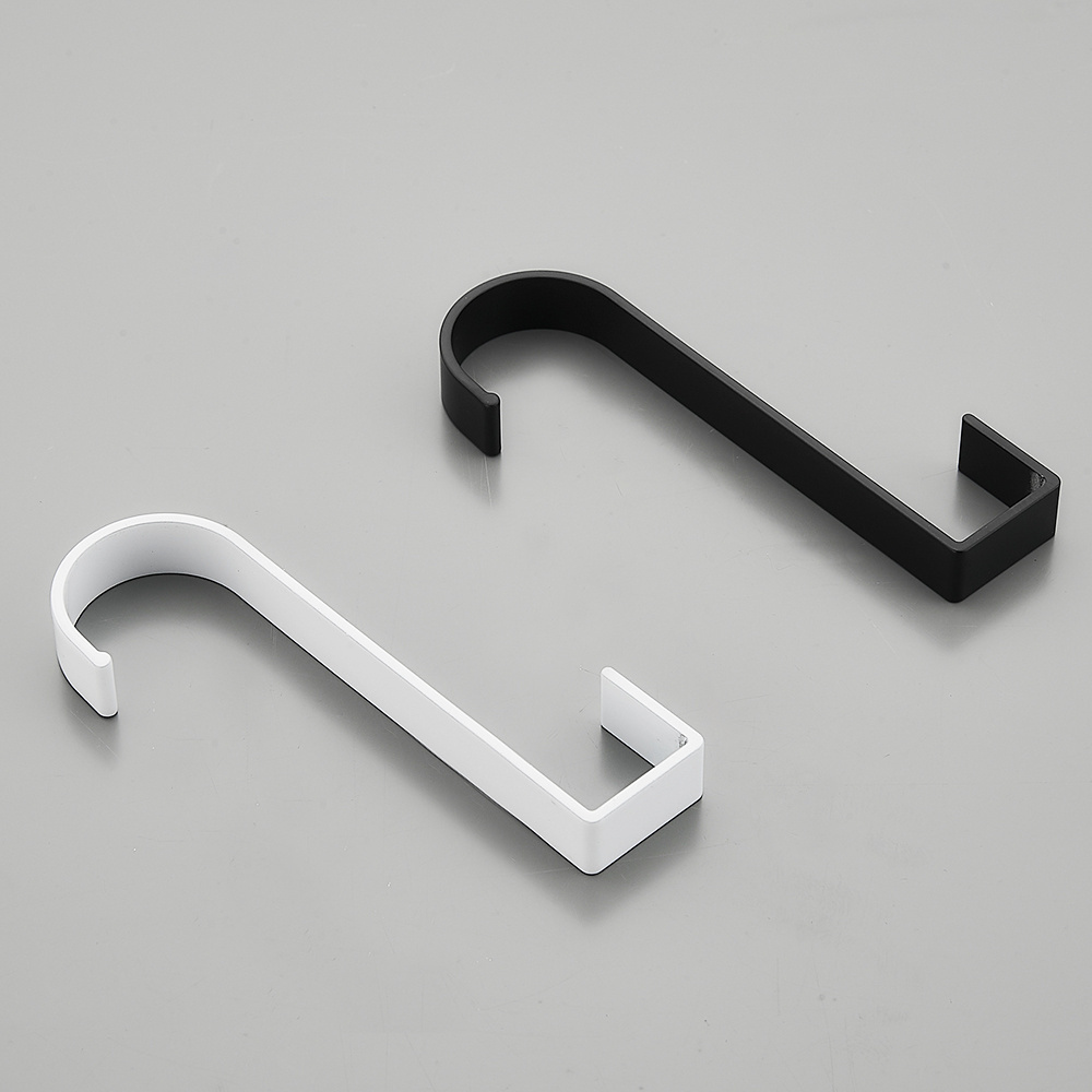 Aluminum Over Door Bathroom Hooks Kitchen Cabinet Behind Door Hanger Wenzhou Hooks & Rails Clothing Metal Black Detachable