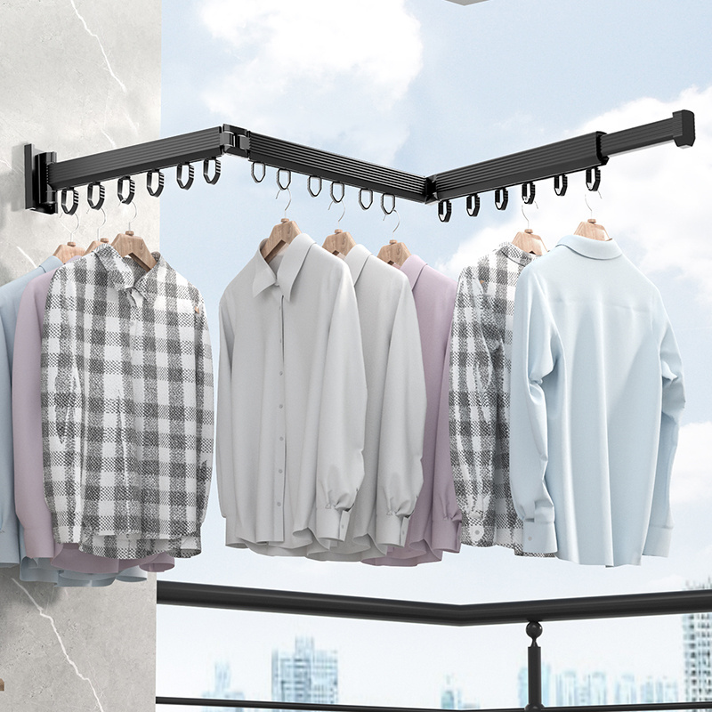 Wall Mounted 3-Layer Folding Drying Rack No Punching Yafei7104 Dry Cloth Rack Laundry Clothes Drying Rack