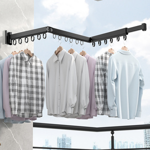 Wall Mounted 3-Layer Folding Drying Rack No Punching Yafei7104 Dry Cloth Rack Laundry Clothes Drying Rack