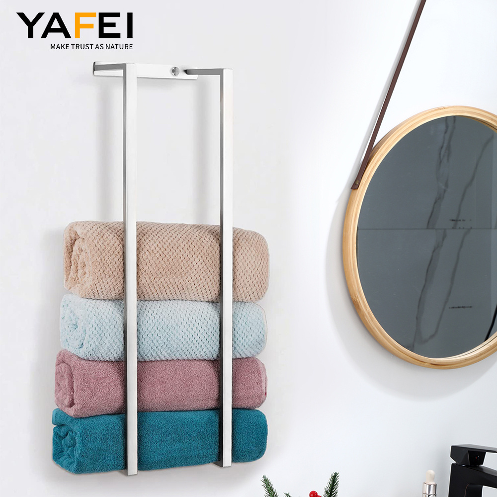 Hot Sell stainless steel matt black towel rack self adhesive bathroom rack black towel holder