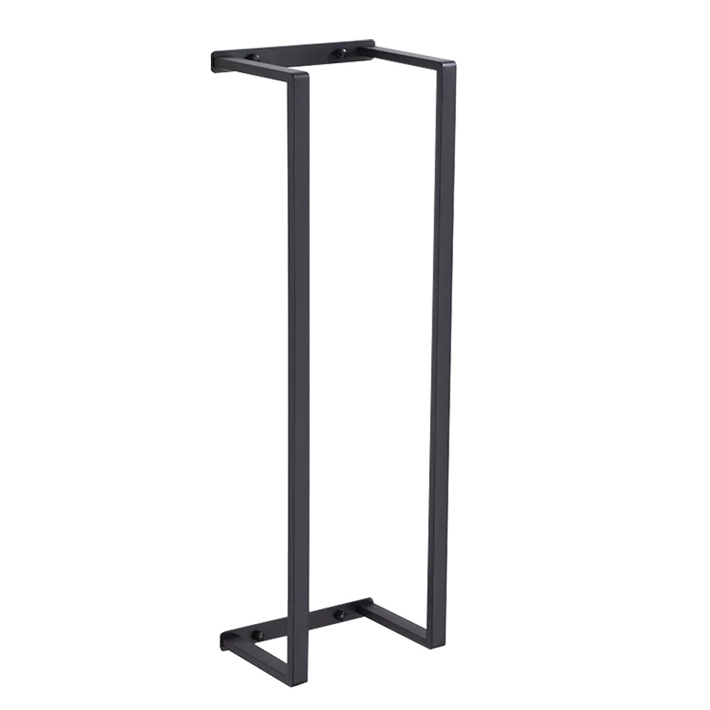 Hot Sell stainless steel matt black towel rack self adhesive bathroom rack black towel holder