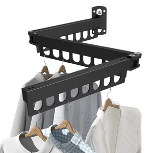 Laundry Clothesline  Retractable Cloth Hook  Folding Wall Mounted Clothes Hanger Rack Space-saver foldable cloth drying rack