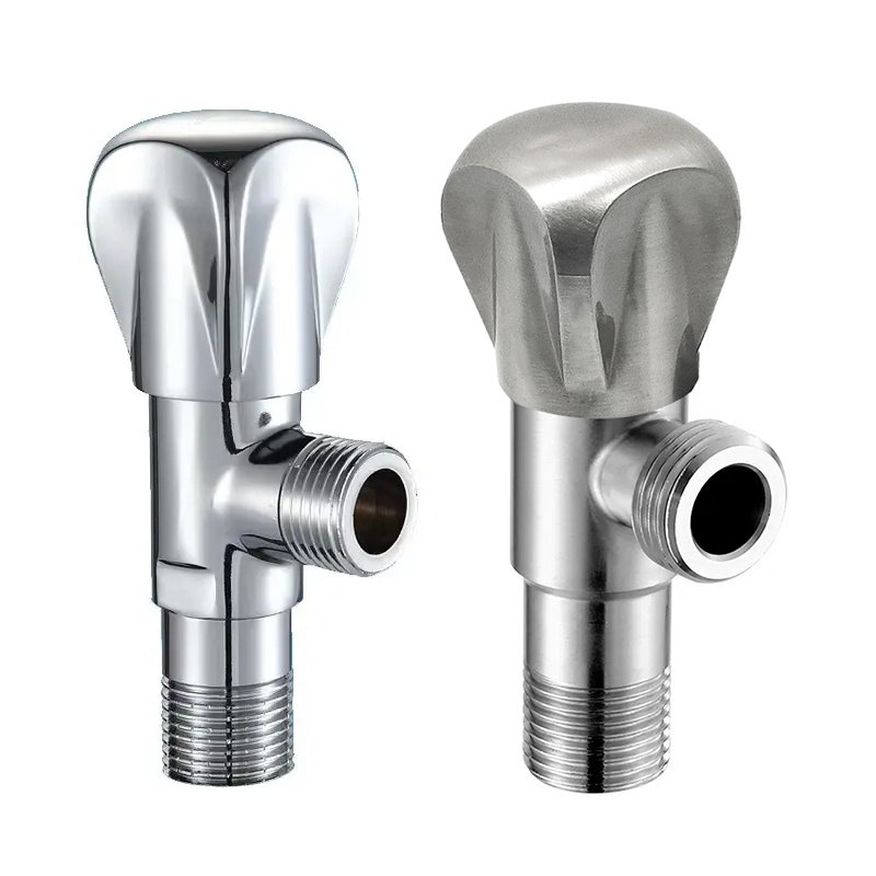 1/2 Body 3/4 Stainless Chrome Finished Brass Bathroom Kitchen Toilet  Shut off water  angle stop valve for toilet faucet