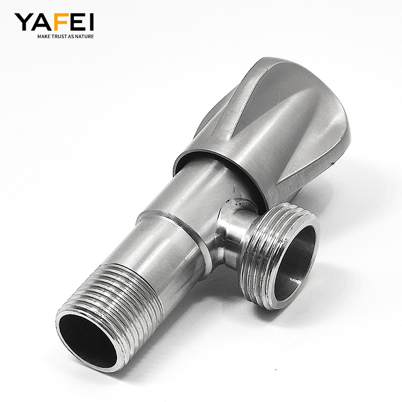 1/2 Body 3/4 Stainless Chrome Finished Brass Bathroom Kitchen Toilet  Shut off water  angle stop valve for toilet faucet