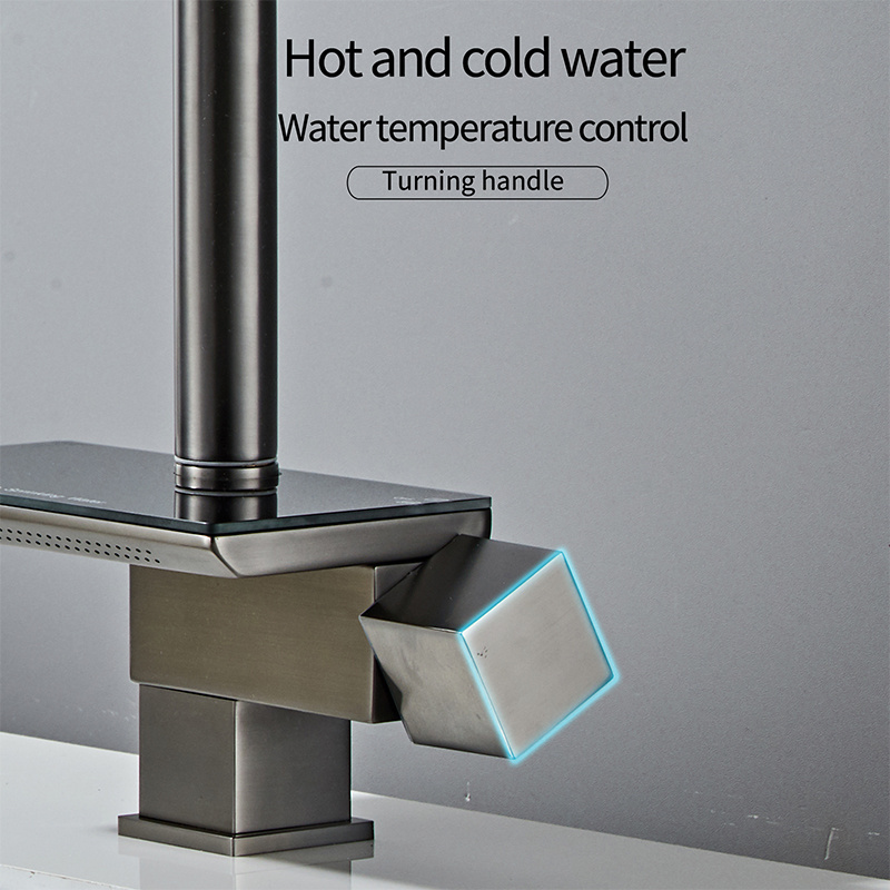 Kitchen Accessories Faucet Pull Out Sprayer Smart High-End Copper Water fall Rainfall Electrogenerating  Revolving Kitchen