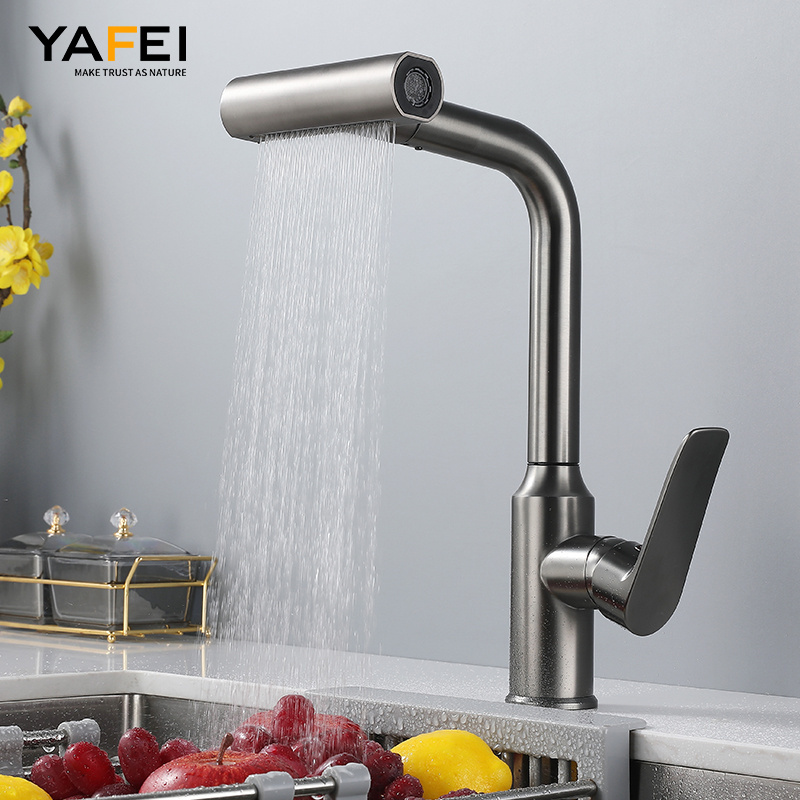 Kitchen Accessories hot and cold draw faucet Pull Out Down Kitchen Faucets Single Handle 304 Stainless Steel Water Taps