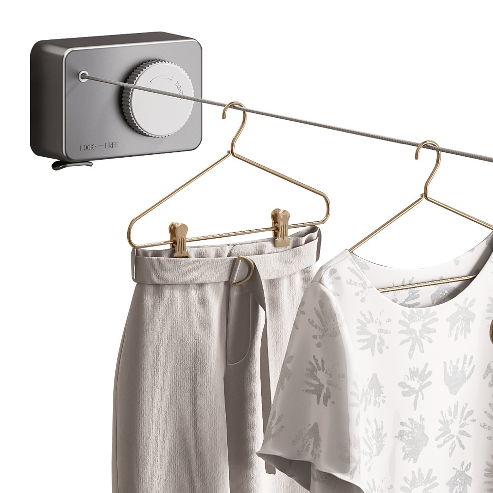 The new 4.2M Wire Can Tighten The Clothes Rack For Laundry ABS With Minimal Space Clothesline