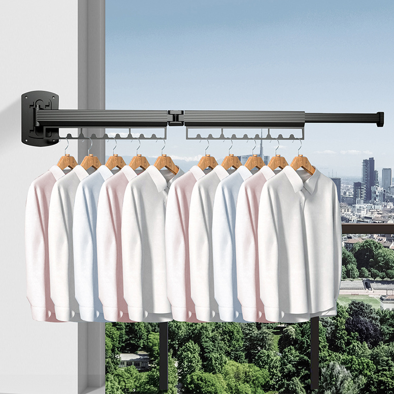 Retractable  Laundry Drying Rack Wall Mount Space Saver Clothes Rack  for Balcony Laundry Folding clothes drying rack