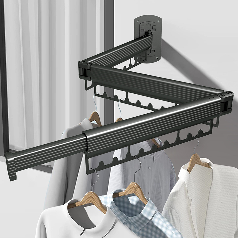 Retractable  Laundry Drying Rack Wall Mount Space Saver Clothes Rack  for Balcony Laundry Folding clothes drying rack