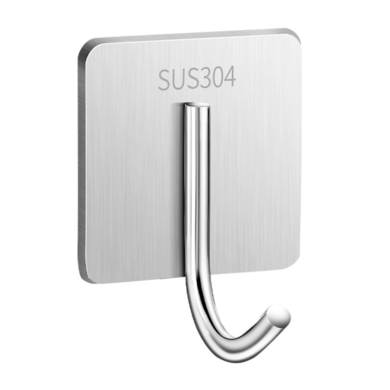 Sus 304 Stainless Steel Heavy Duty Wall Mounted Hook 3m Self- Adhesive  Stainless Steel Wall Mounted Coat Hooks Rack