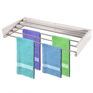 The New Wall Mounted 100cm Foldable Clothes Drying Rack Clothes Dry rack Retractable Laundry Drying Rack