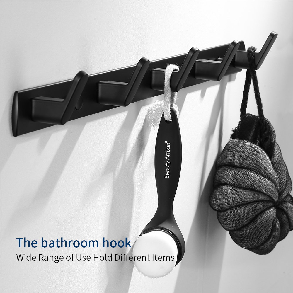 High quality durable using various new metal wall robe coat single row hook home Mudroom Bathroom Entryway