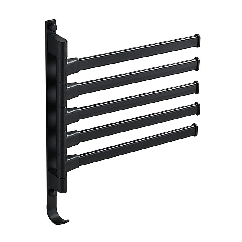 No Punching Wall Mounted Rotate Towel Rack Towel Bars for Bathroom  Swivel Towel Rack Holder with Hook rail