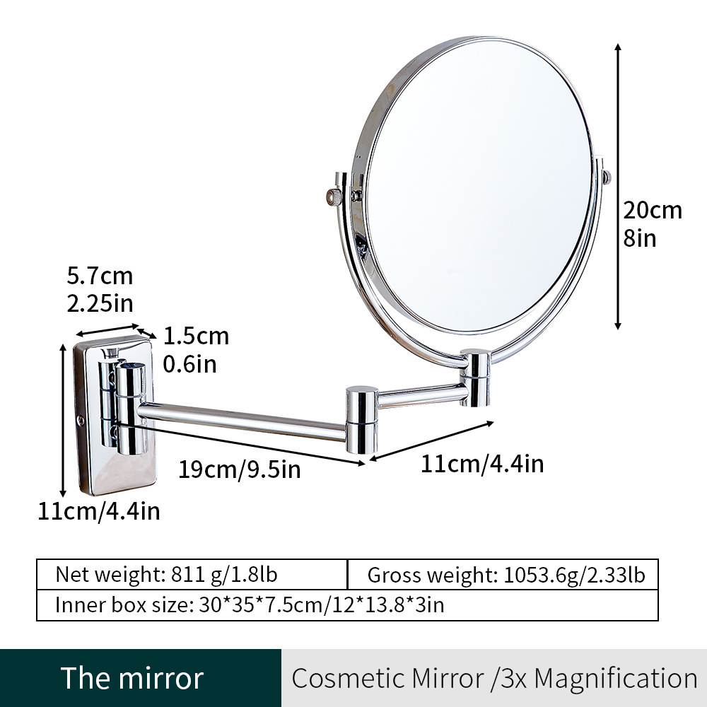 Double side Wholesale Fashion Luxury Bathroom Wall Mount Magnifying Mirror