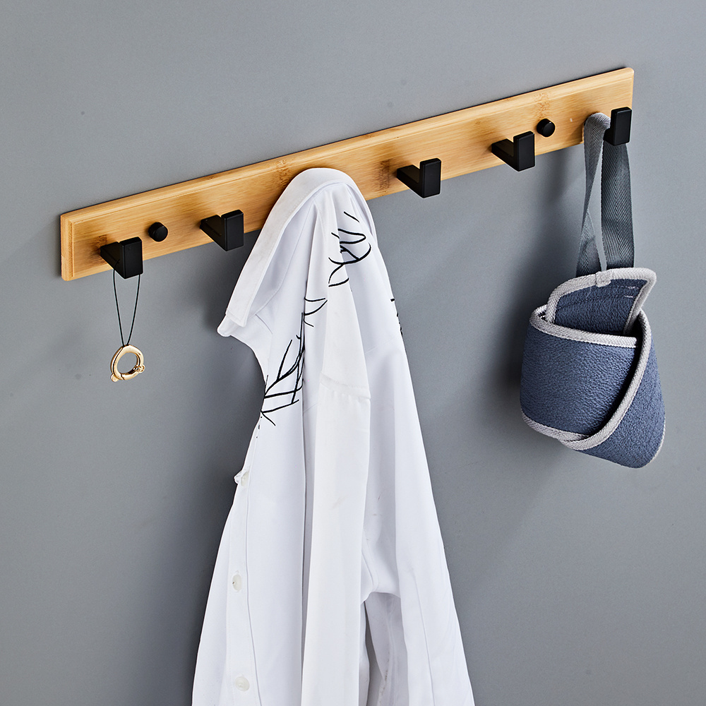 New simple Space Wooden Ceiling Hanger Bamboo Wall  Coat Clothes Row  Hooks