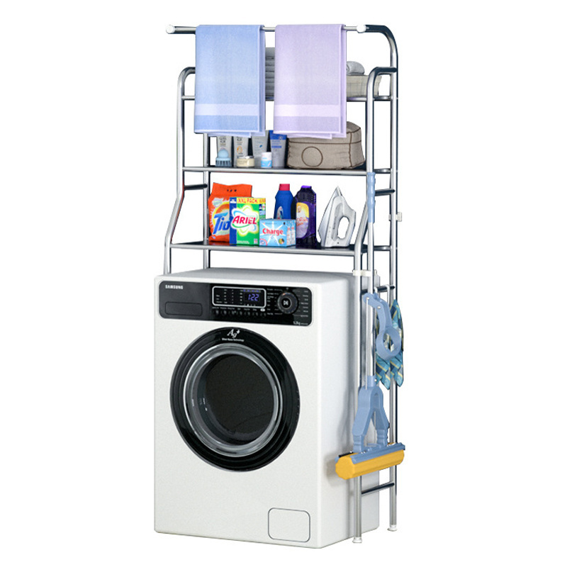 New Multifunction Bathroom Toilet Rack Metal Free Standing Over The Toilet Washing Machine Storage Rack