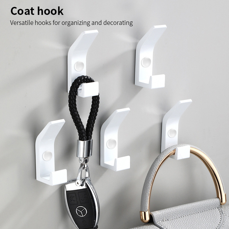 Self Adhesive Wall Black Robe Hook space aluminium Clothes Hangers  Heavy Duty Coat Bathroom Toilet Towel Hook for Kitchen