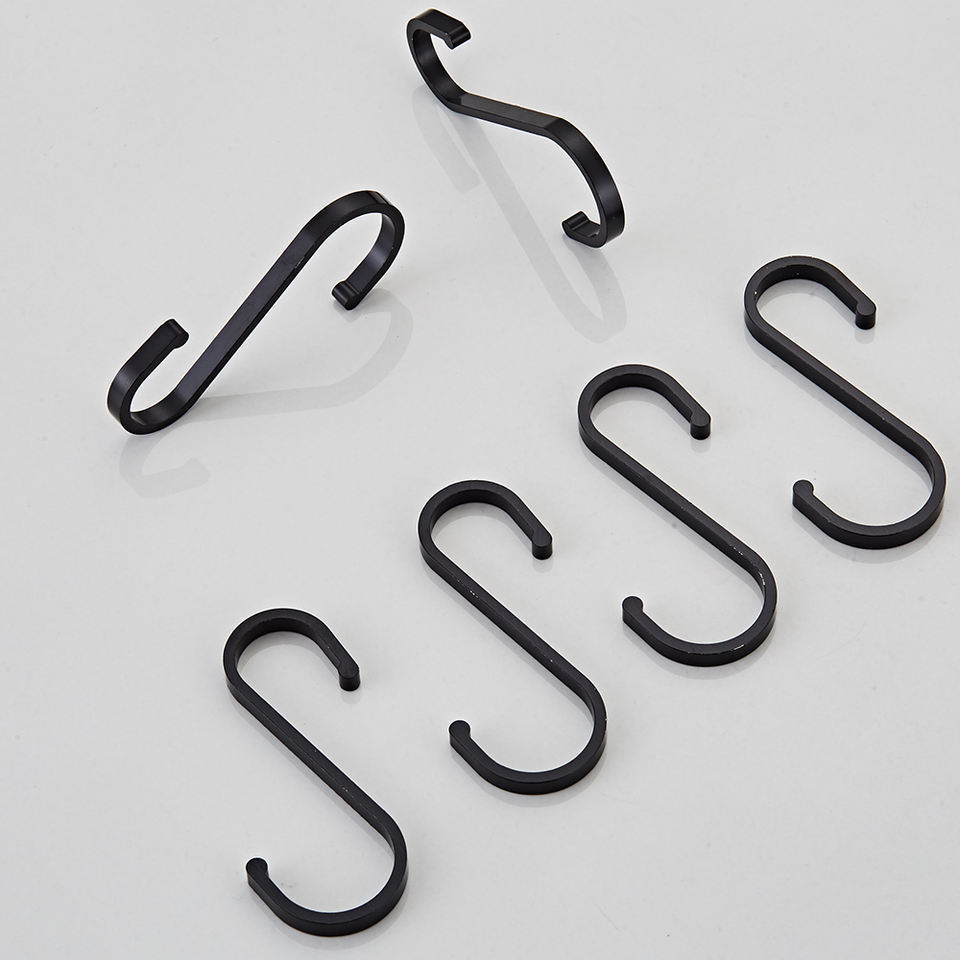 Single Clothing Robe Hook Guaranteed Quality Good Quality Simple Hooks & Rails Metal Modern Black Detachable s shape hook